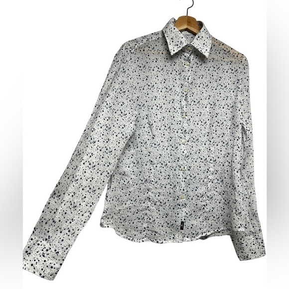VIOLA LA MIA CAMICIAIA Linen Blend Spotted Button Down Shirt - Picture 5 of 10